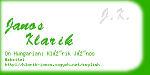 janos klarik business card